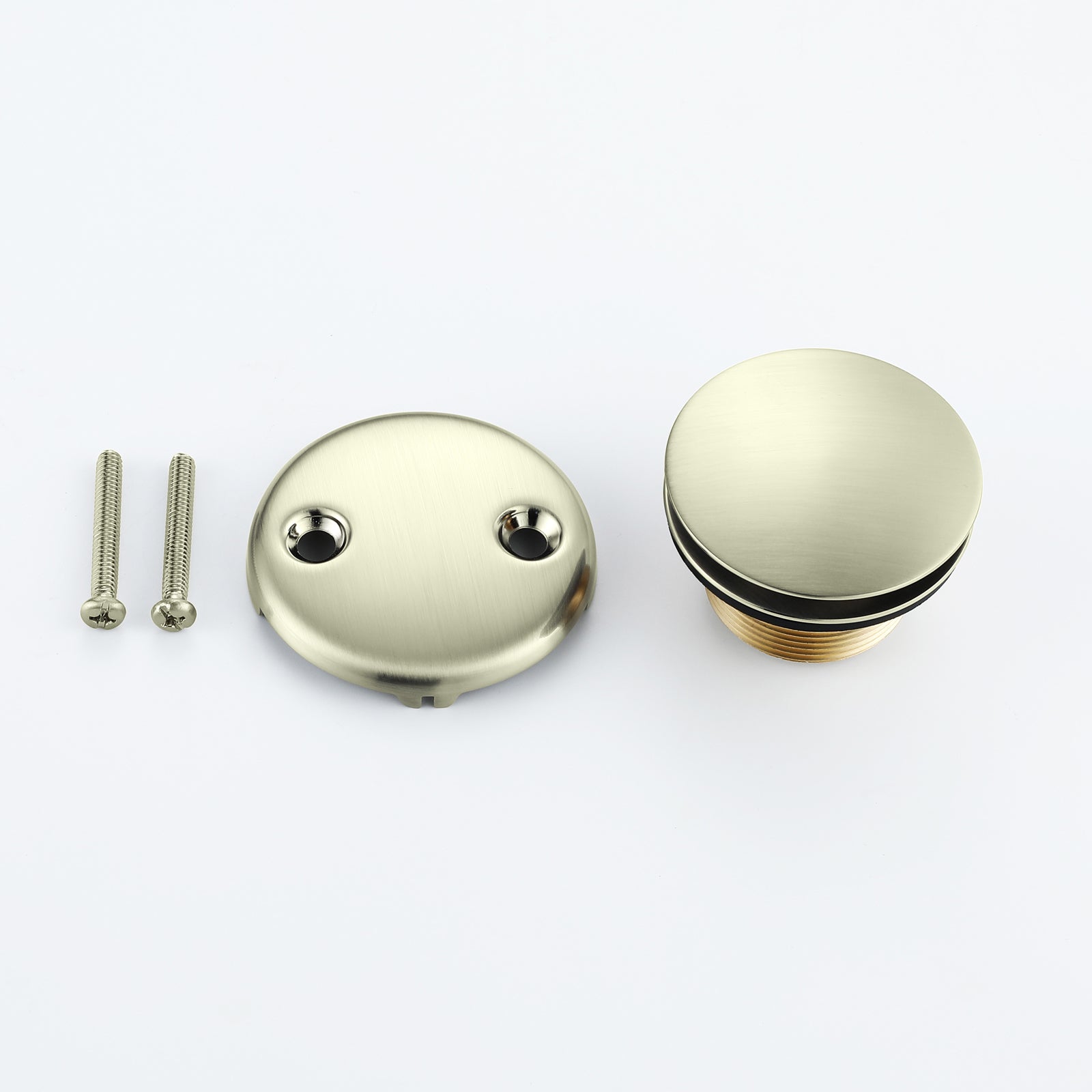 Tip-Toe Tub Trim Set with Two-Hole Overflow Faceplate, Replacement Bath Drain Trim Kit with 2-Hole Overflow Faceplate and Universal Fine/Coarse Thread 7 finishing colors available
