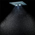 Flushed Mounted Matte Black 16'' x 16'' Shower Head: Featuring 64 LED Lights, Music, Rainfall, Waterfall, Mist, 360 Degrees Rotation, and Hydro Jet Technology