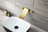 Brushed Gold Wall Mount Waterfall Bathroom Sink Faucet with Overflow Brass Pop-Up Drain