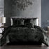 Turin 7 Piece Black Crinkle Velvet Comforter Set