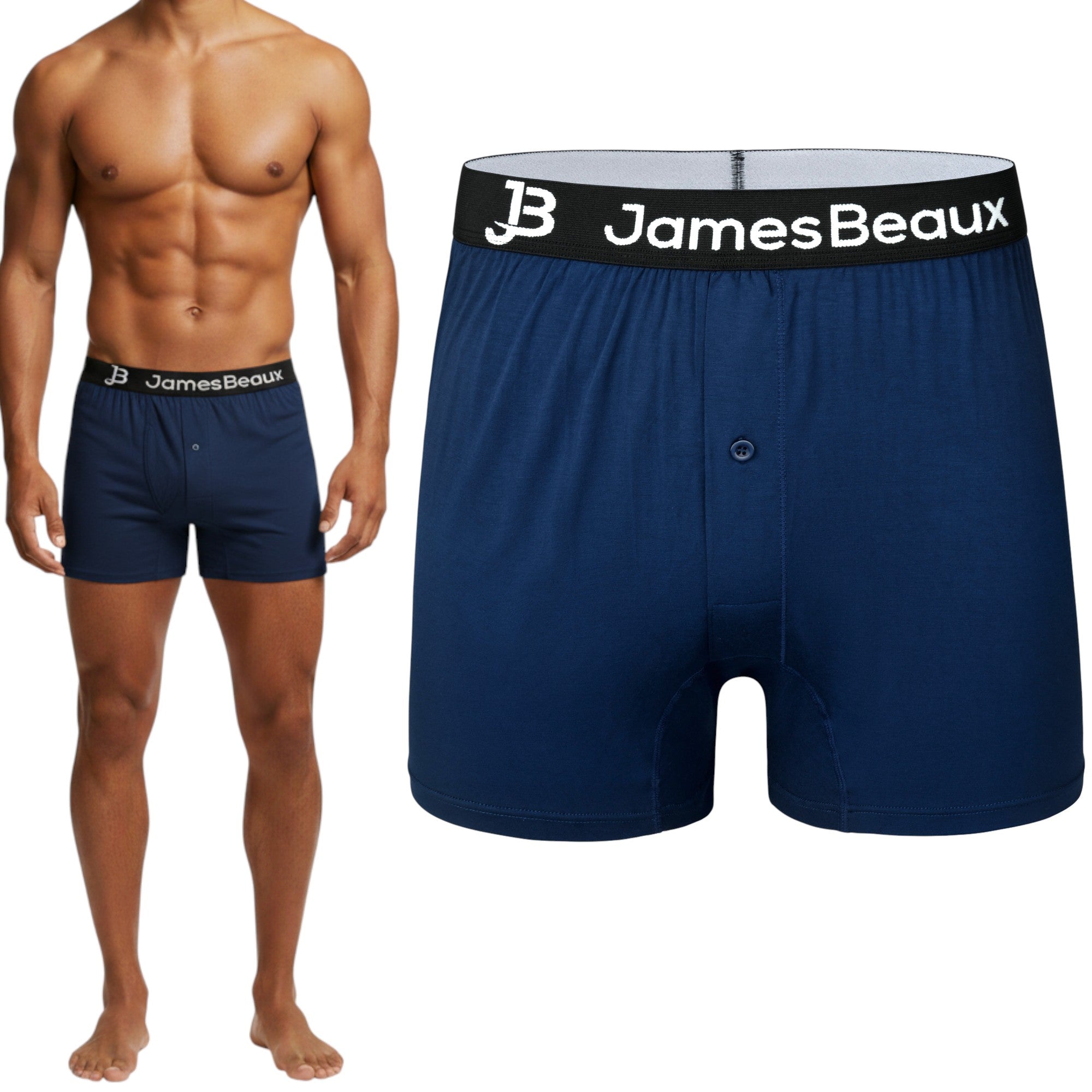 Men's Navy 95% Viscose from Bamboo Boxer Shorts