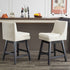 Upholstered Swivel Bar Stools With Ergonomic Design (Set of 2) - Cream White