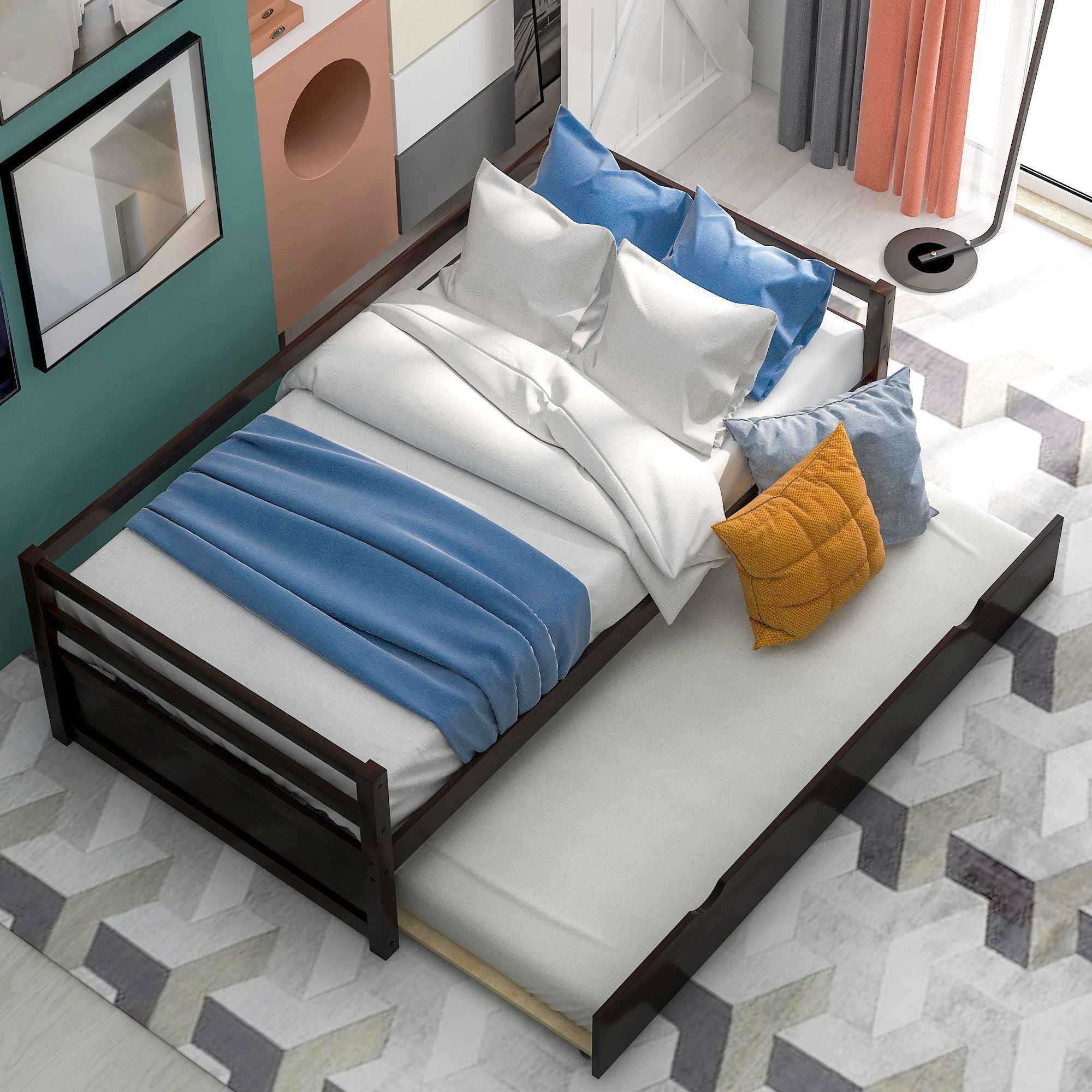 Twin Daybed With Trundle Frame Set