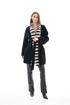 Genuine  French Orylag Fur Italian Cashmere Wool Coat 85cm