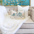 Pastel Harvest Lumbar Pillow with Embroidered Fall Accents – Misty Blue