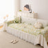 Botanical Sofa Cover with Chiffon Skirt, Floral Couch Throw Blanket for All-Season