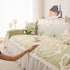 Botanical Sofa Cover with Chiffon Skirt, Floral Couch Throw Blanket for All-Season