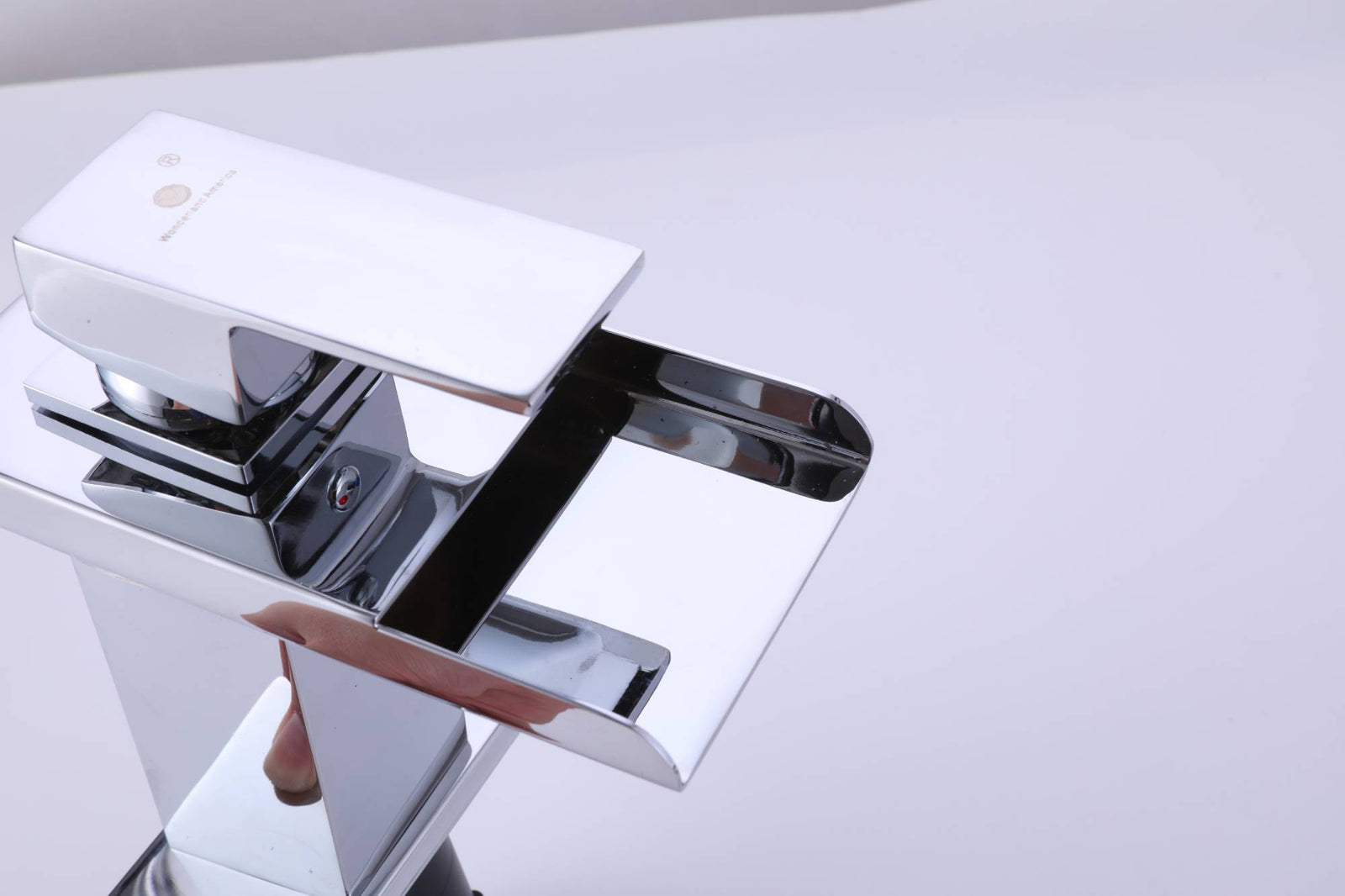 Chrome waterfall 3 LED light single handle brass bathroom faucet with pop up brass drain