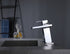 Chrome waterfall 3 LED light single handle brass bathroom faucet with pop up brass drain