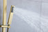 Luxurious Brushed Gold Or Matte black Wall-Mounted Thermostatic Rain Exposed Shower Set with Tub Spout