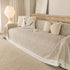 Sofa Cover Throw with Lace Trim & Pom-Pom Fringe, Decorative Couch Cover Blanket