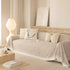Sofa Cover Throw with Lace Trim & Pom-Pom Fringe, Decorative Couch Cover Blanket
