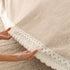 Sofa Cover Throw with Lace Trim & Pom-Pom Fringe, Decorative Couch Cover Blanket