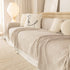 Sofa Cover Throw with Lace Trim & Pom-Pom Fringe, Decorative Couch Cover Blanket