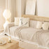 Sofa Cover Throw with Lace Trim & Pom-Pom Fringe, Decorative Couch Cover Blanket