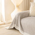 Sofa Cover Throw with Lace Trim & Pom-Pom Fringe, Decorative Couch Cover Blanket