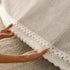 Sofa Cover Throw with Lace Trim & Pom-Pom Fringe, Decorative Couch Cover Blanket