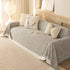Sofa Cover Throw with Lace Trim & Pom-Pom Fringe, Decorative Couch Cover Blanket