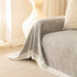 Sofa Cover Throw with Lace Trim & Pom-Pom Fringe, Decorative Couch Cover Blanket