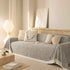 Sofa Cover Throw with Lace Trim & Pom-Pom Fringe, Decorative Couch Cover Blanket