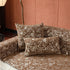 French Country Floral Sofa Cover with Chiffon Ruffle Skirt, Vintage Sofa Throw Cover
