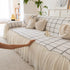 Grid Sofa Cover with Ruffle Skirt – Soft, Decorative, Full-Cover Couch Protector