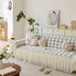 Grid Sofa Cover with Ruffle Skirt – Soft, Decorative, Full-Cover Couch Protector