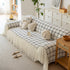 Grid Sofa Cover with Ruffle Skirt – Soft, Decorative, Full-Cover Couch Protector