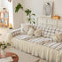 Grid Sofa Cover with Ruffle Skirt – Soft, Decorative, Full-Cover Couch Protector