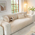 Floral Cotton Quilted Sofa Cover, Non-Slip Couch Protector with Scalloped Edges