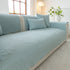 Floral Cotton Quilted Sofa Cover, Non-Slip Couch Protector with Scalloped Edges