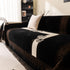 Jacquard Floral Band Sofa Cover with Tassels, Thick Textured Couch Throw Blanket