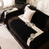 Jacquard Floral Band Sofa Cover with Tassels, Thick Textured Couch Throw Blanket