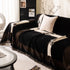 Jacquard Floral Band Sofa Cover with Tassels, Thick Textured Couch Throw Blanket