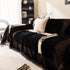 Jacquard Floral Band Sofa Cover with Tassels, Thick Textured Couch Throw Blanket