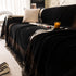 Jacquard Floral Band Sofa Cover with Tassels, Thick Textured Couch Throw Blanket