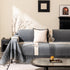 Jacquard Floral Band Sofa Cover with Tassels, Thick Textured Couch Throw Blanket