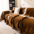 Jacquard Floral Band Sofa Cover with Tassels, Thick Textured Couch Throw Blanket