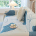 Cozy Couch Throw Blanket with Tassels, Jacquard Leaf Pattern Furniture Protector