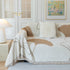 Cozy Couch Throw Blanket with Tassels, Jacquard Leaf Pattern Furniture Protector