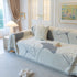 Cozy Couch Throw Blanket with Tassels, Jacquard Leaf Pattern Furniture Protector