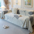 Cozy Couch Throw Blanket with Tassels, Jacquard Leaf Pattern Furniture Protector