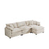 Modern Oversized Modular Cushion Sofa With Ottoman, Low Back, Deep Seating Sofa Set