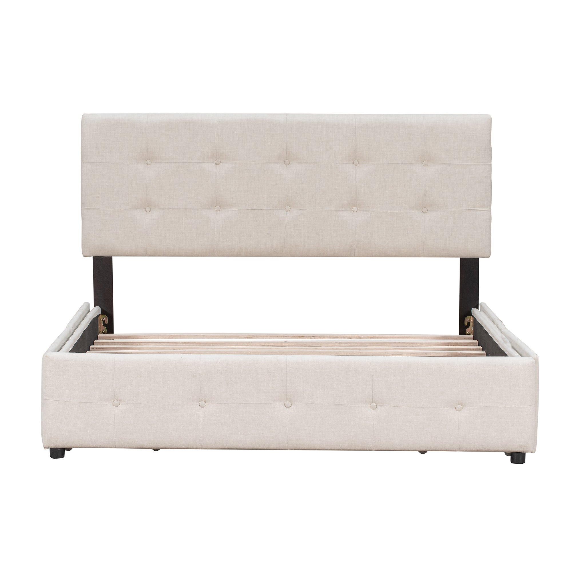Walker Edison | Upholstered Queen Platform Bed with Storage
