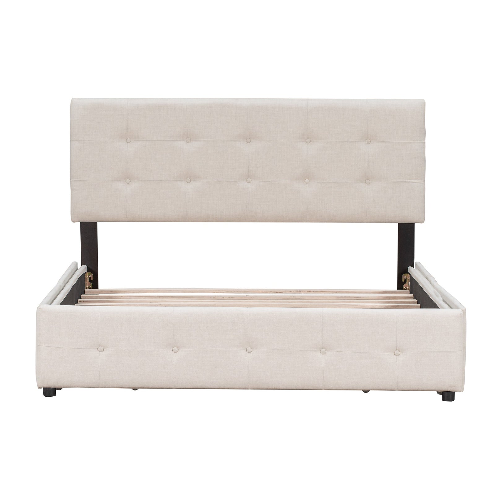 Walker Edison | Upholstered Queen Platform Bed with Storage