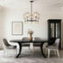 5 Light Chandelier, Textured Glass Pendant Light, (Not Including The Bulb) For Living Room - Black / Gold