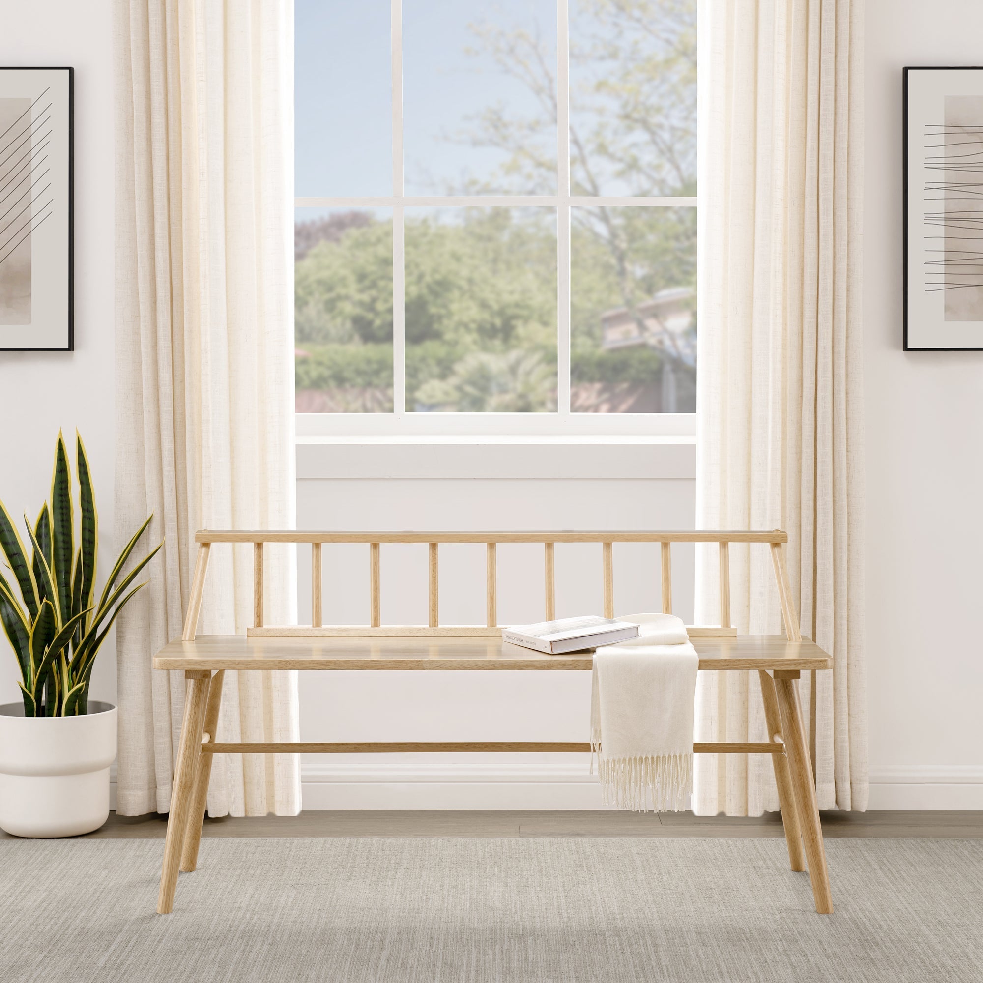 Walker Edison Spindle 47" Low Back Bench