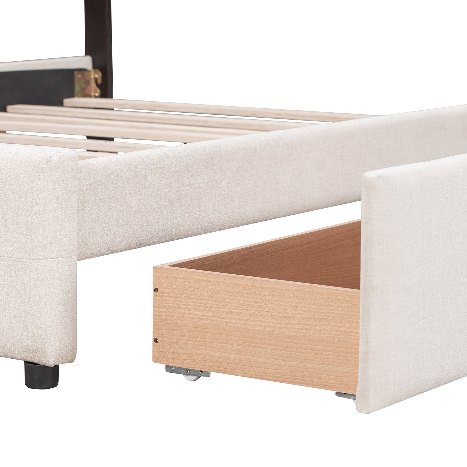 Walker Edison | Upholstered Queen Platform Bed with Storage