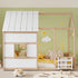 House Floor Bed With 7 Color LED Light, Built In Bookshelf