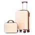 14'/20' 2-Piece Beige ABS Spinner Wheel Luggage Set